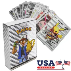 New Foil SILVER PACK 55 CARDS TCG GX Vmax GX Card Charizard Rare Pokemon - Image 2