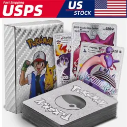 New Foil SILVER PACK 55 CARDS TCG GX Vmax GX Card Charizard Rare Pokemon - Image 1