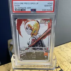 One Piece Card Nami OP03-040 Leader Parallel PSA10 Mighty Enemies Rare - Image 1