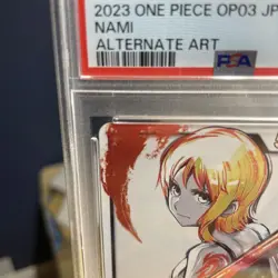 One Piece Card Nami OP03-040 Leader Parallel PSA10 Mighty Enemies Rare - Image 3