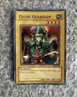 YuGiOh Celtic Guardian LOB-007 Super Rare Card | Heavy Play | Free Shipping! - Image 1