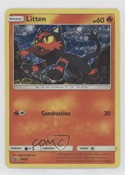 Sequin Holo - Litten Pokemon Sun & Moon Black Star Promo #SM02 0p5r - Image 1