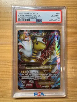PSA 10 M Ampharos EX Full Art 88/98 XY Ancient Origins Pokemon English POP 163 - Image 1