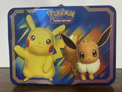 Pokemon Pikachu & Eevee Lunchbox - EMPTY - Trading Card Tin - Collectors Chest - Image 1