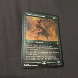 MTG Wayward Swordtooth #0576 Foil Etched Rare Commander Masters (CMM) - Image 1