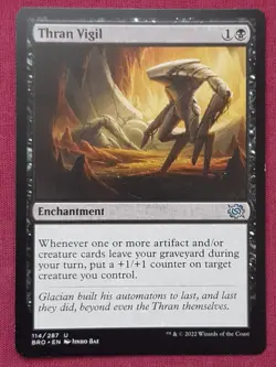 Magic The Gathering THE BROTHERS' WAR THRAN VIGIL black card MTG - Image 1
