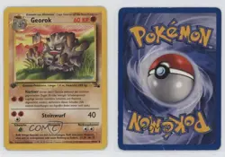 Graveler German 1st Ed. Pokemon Fossil #37 1999 15fy - Image 3