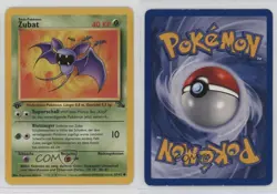Zubat German 1st Ed. Pokemon Fossil #57 1999 15fy - Image 3