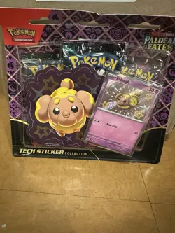 Pokemon Paldean Fates Tech Sticker Collection 3 Booster Pack Blister- Fidough - Image 1