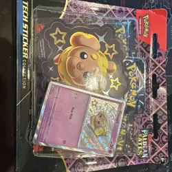 Pokemon Paldean Fates Tech Sticker Collection 3 Booster Pack Blister- Fidough - Image 1
