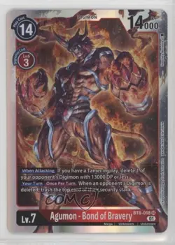 2021 Digimon Card Game - Double Diamond Super Rare Bond of Bravery Agumon 3g6 - Image 1