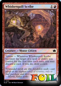 Whiskerquill Scribe 0161 MTG Bloomburrow Common NP Foil - Image 1