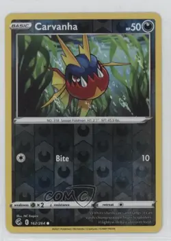 Carvanha Reverse Foil Pokemon Sword & Shield Fusion Strike #162 0d7t - Image 1