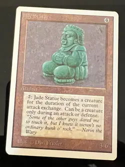 Magic the Gathering MTG Unlimited Jade Statue NM (Beta Bob) - Image 1