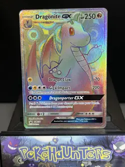 Pokemon Card Dragonite GX SM159 Sun & Moon Black Star Promo Rainbow Rare NM - Image 1