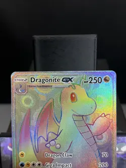 Pokemon Card Dragonite GX SM159 Sun & Moon Black Star Promo Rainbow Rare NM - Image 2