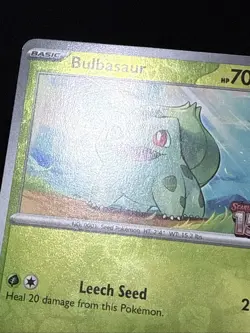 Pokemon Card Bulbasaur 001/165 Best Buy Stamped Promo Pokemon 151 Light Play - Image 2
