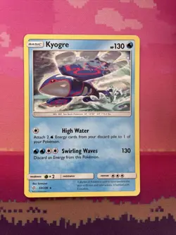Pokemon Card Kyogre Cosmic Eclipse Rare 53/236 Near Mint - Image 1