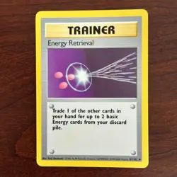 Energy Retrieval 81/102 Uncommon Base Set 1999-2000 4th Print UK Pokemon Card - Image 1