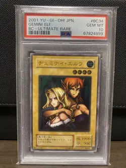 YuGiOh Gemini Elf BC34 Ultimate Rare PSA 10 Japan Collector Card - Image 1
