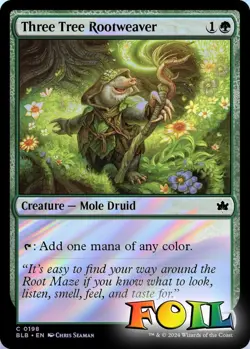 Three Tree Rootweaver 0198 MTG Bloomburrow Common NP Foil - Image 1
