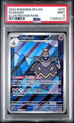 2024 POKEMON SFA EN-SHROUDED FABLE 070 DUSKNOIR 070/064 PSA 9 - Image 1