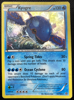 Kyogre 53/160 Primal Clash Cracked Ice Holo Rare MP Pokemon 2015 - Image 1
