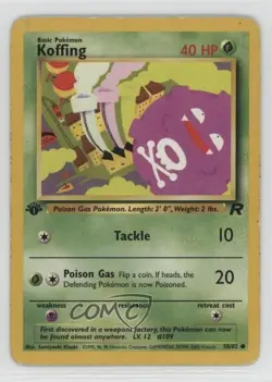 Koffing 1st Ed. Pokemon Team Rocket #58 2000 15fy - Image 1
