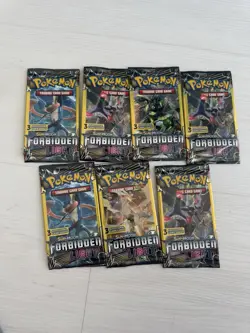Lot Of 7 X Pokemon 2019 Forbidden Light 3 Card Booster Pack New Factory Sealed - Image 1