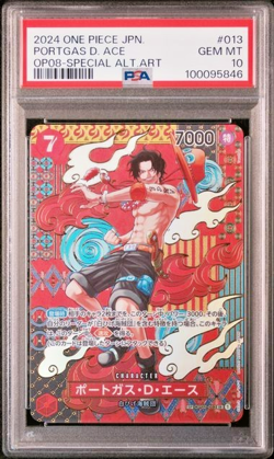 One Piece Card Game Portgas D Ace Special Alt OP02-013 mosaico JAP Gem Mt PSA 10 - Image 1