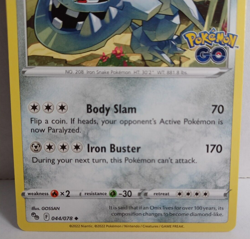 Pokemon TCG Card Steelix Pokemon GO 044/078 Stage 1 Regular Uncommon HP 180 NM - Image 3