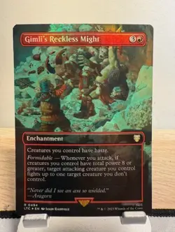 MTG - Gimli's Reckless Might - (Borderless Foil) - Tales of Middle-earth - NM - Image 1