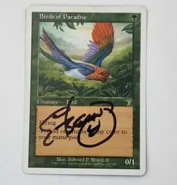✅🦜🪄MTG BIRDS OF PARADISE Signed Edward Beard Jr Autograph 7th Magic The📸SEE📸 - Image 1