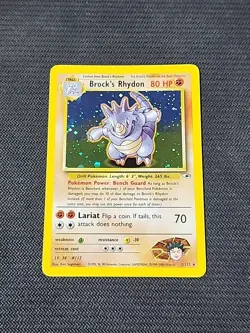 Pokemon Gym Heroes "Brock's Rhydon" 2/132 / Holo Rare / Lightly Played - Image 1