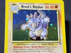 Pokemon Gym Heroes "Brock's Rhydon" 2/132 / Holo Rare / Lightly Played - Image 4