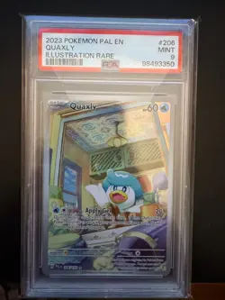2023 POKEMON PAL EN-PALDEA EVOLVED ILLUSTRATION RARE #206 QUAXLY PSA 9 - Image 1
