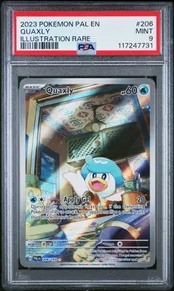 2023 POKEMON PAL EN-PALDEA EVOLVED ILLUSTRATION RARE #206 QUAXLY PSA 9 - Image 1