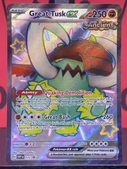 Great Tusk ex 072 Shiny Treasure Pokemon TCG Full Art Promo Holo 2024 NM - Image 3