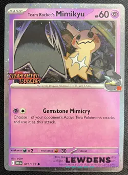 Team Rocket's Mimikyu 087/182 Destined Rivals Prerelease Promo Build Pokemon 3 - Image 1