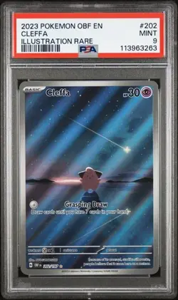 2023 POKEMON OBF EN-OBSIDIAN FLAMES #202 CLEFFA ILLUSTRATION RARE PSA 9 - Image 1