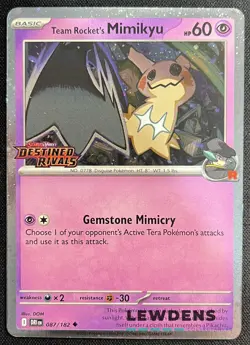 Team Rocket's Mimikyu 087/182 Destined Rivals Prerelease Promo Build Pokemon 2 - Image 1