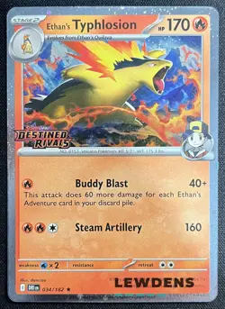 Ethan's Typhlosion - 034/182 - Destined Rivals Prerelease Promo Build Pokemon 2 - Image 1