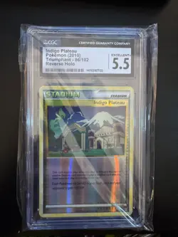 CGC 9 Indigo Plateau Pokemon Triumphant 86/102 Pokemon Reverse Holo 2010 - Image 1