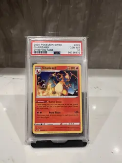 2020 Pokemon SWSH Vivid Voltage Charizard #025/185 PSA 10 - Image 1