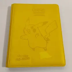 2019 Ultra Pro Yellow Pikachu PRO-Binder, Leather, 9 Pocket Pokemon TCG - Image 1
