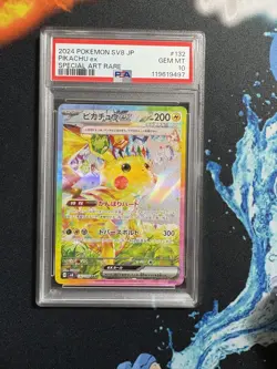 PSA 10 Pikachu ex SAR 132/106 Super Electric Breaker sv8 Pokemon Card Japanese - Image 1