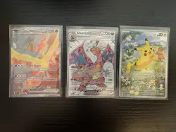 Pokemon TCG Charizard Ex, Pikachu Promo & Team Rockets Moltres Ex Card Lot MINT - Image 1