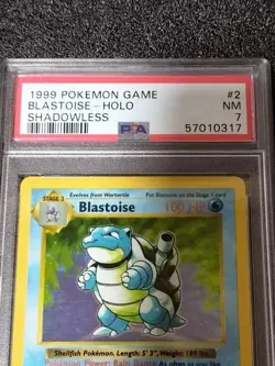 PSA 7 NM 1999 Blastoise Holo Shadowless 2/102 Pokemon Card English Vintage Rare - Image 4