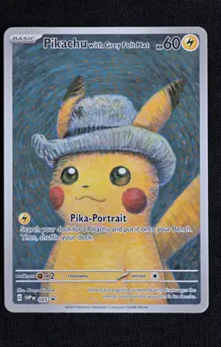 Pikachu With Grey Felt Hat 085 Promo Card Pokemon X Van Gogh Museum - NM - Image 2