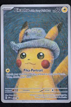 Pikachu With Grey Felt Hat 085 Promo Card Pokemon X Van Gogh Museum - NM - Image 3